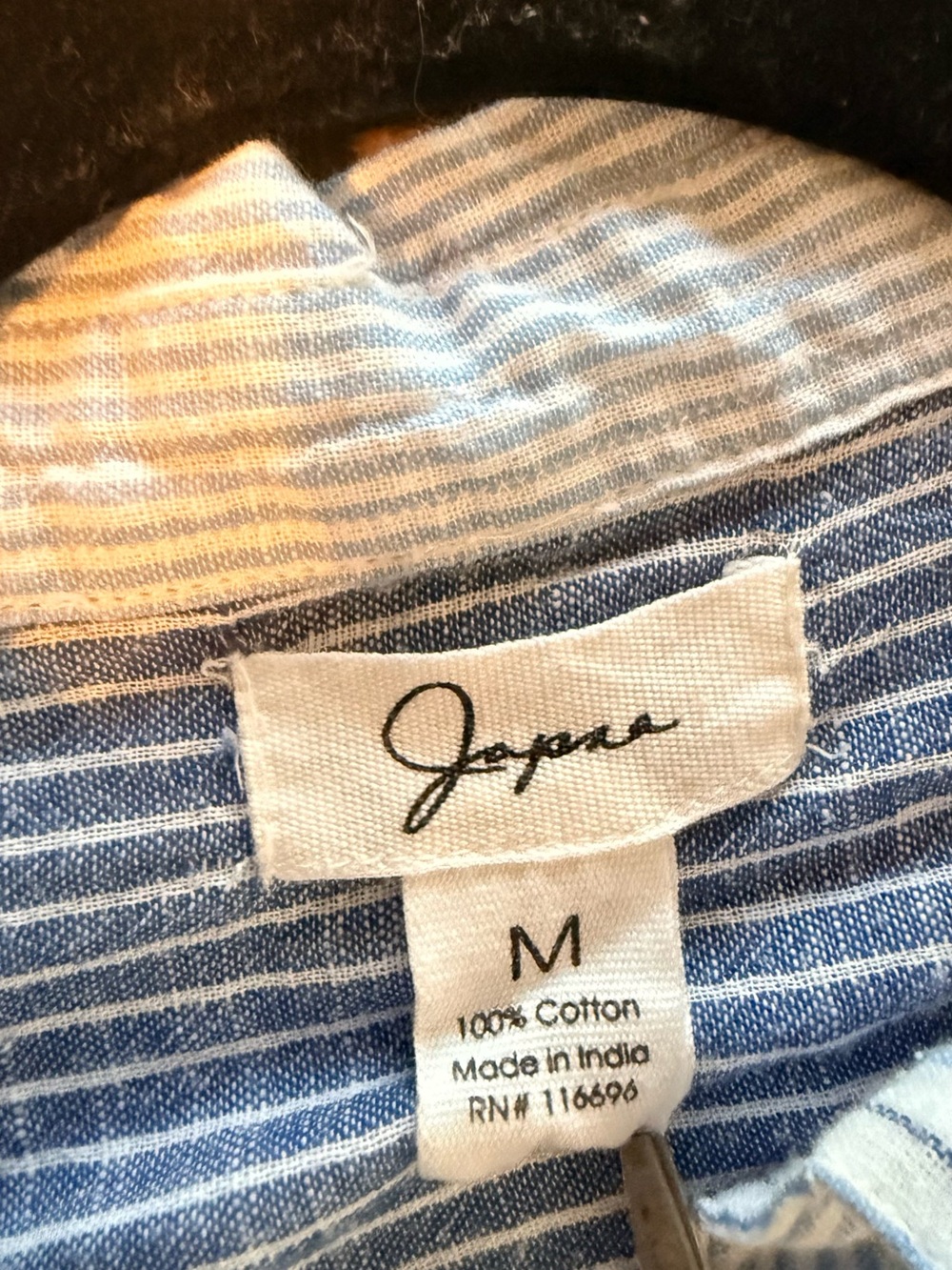 Japna Mixed Stripe Cotton Button Front Shirt Coastal Classic Lightweight summer - Picture 8 of 10